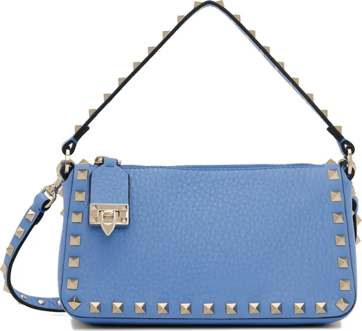 Valentino Garavani Blue Small Rockstud Bag