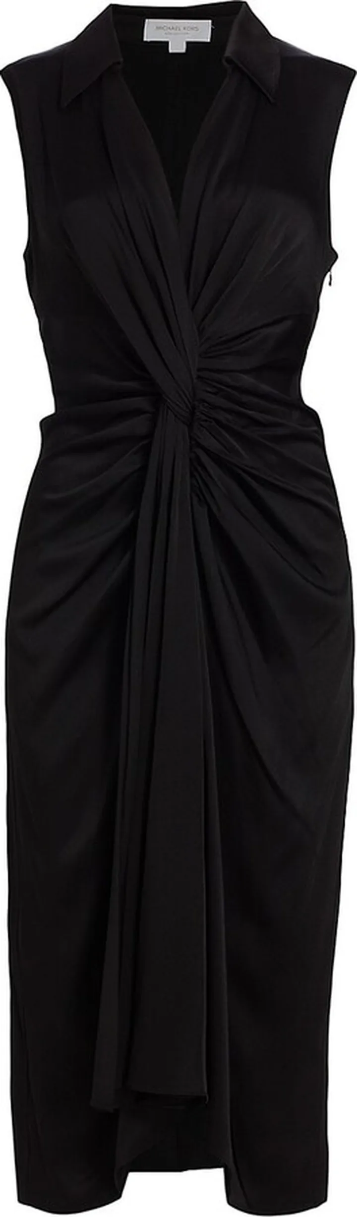 Draped Charmeuse Midi-Dress