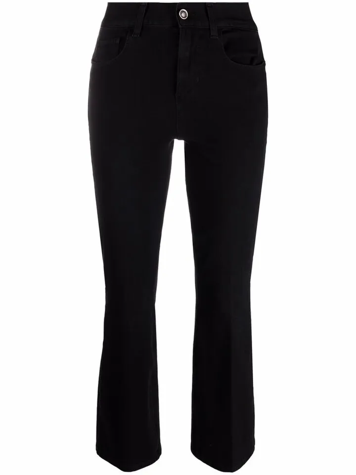 High-Rise Cropped Flared Trousers