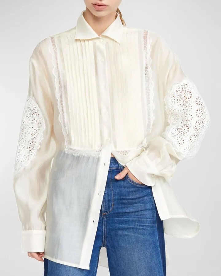 Riley Lace Tuxedo Shirt