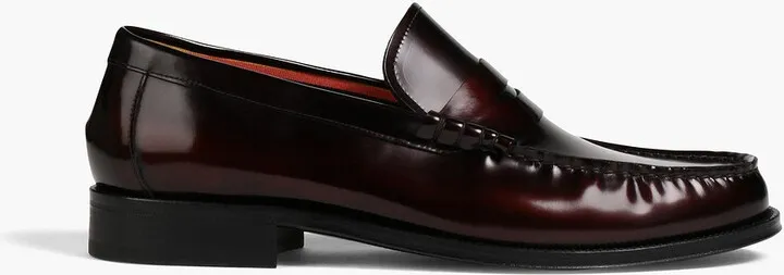 Cassini glossed-leather penny loafers