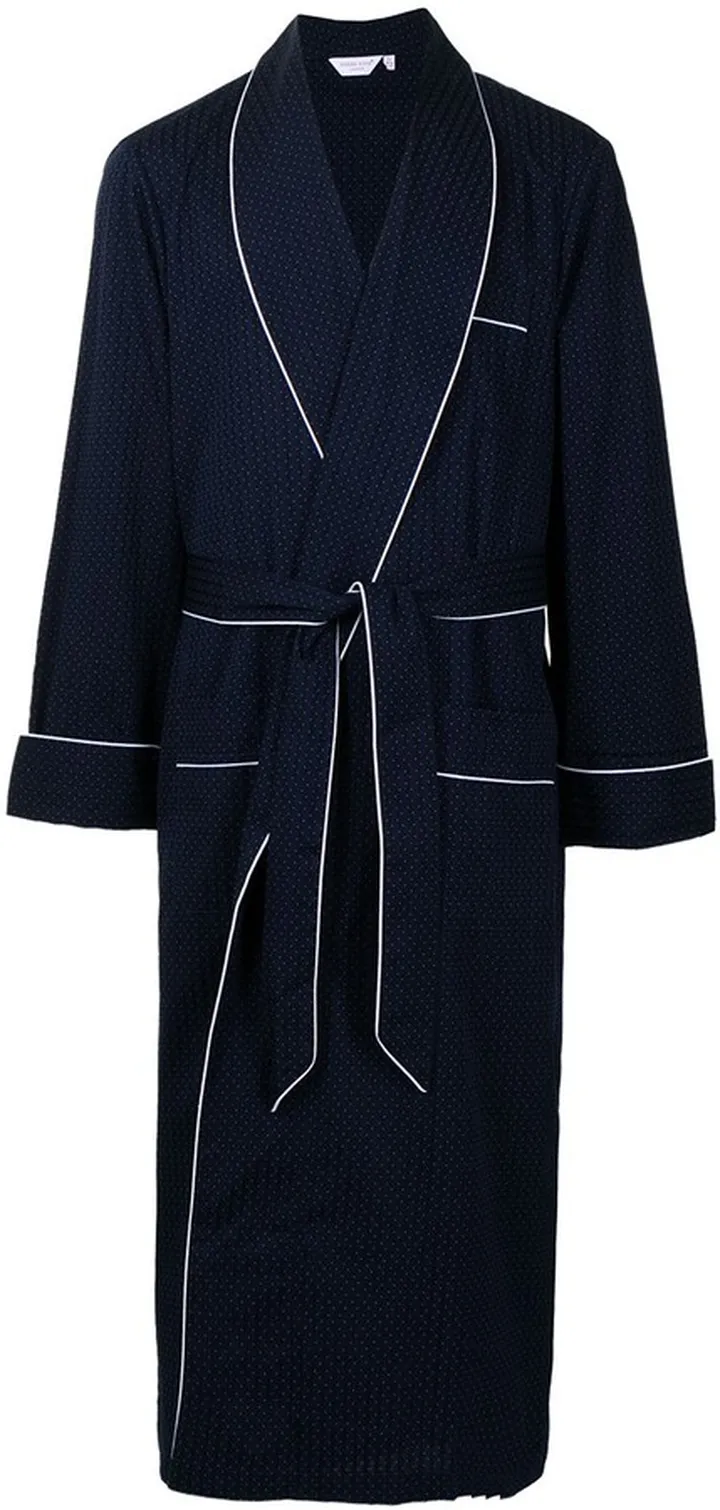 Polka-Dot Tie-Waist Robe