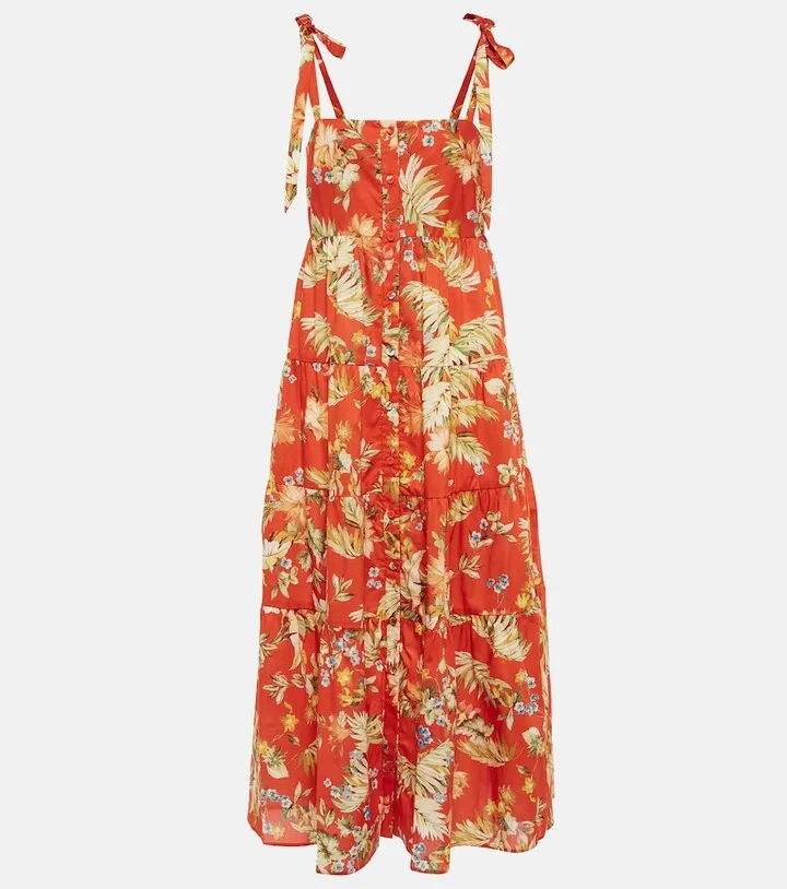 Vacation Georgia floral cotton midi dress