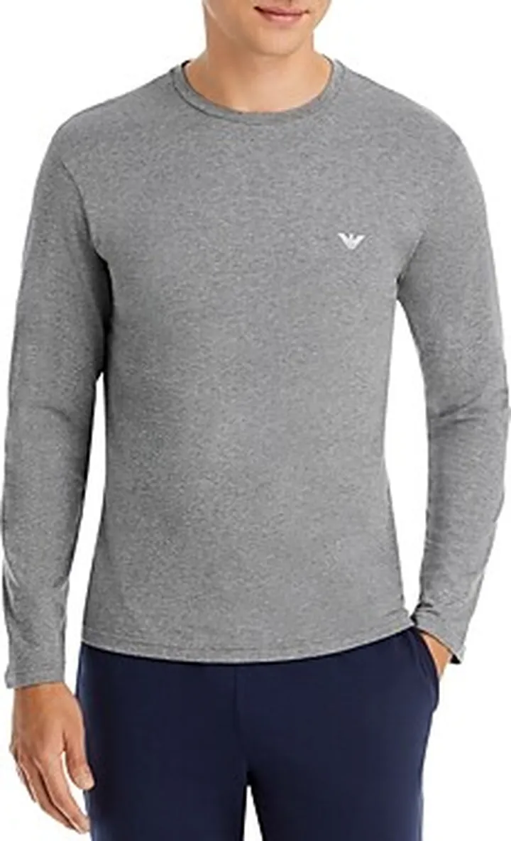 Armani Cotton Blend Long Sleeve Tee & Pajama Pants Set