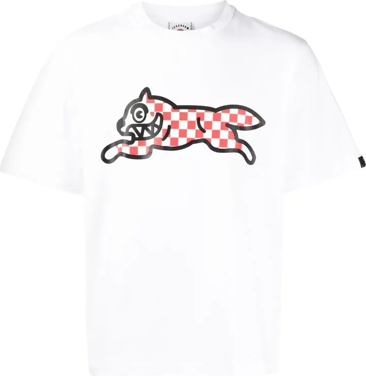 cartoon-print cotton T-shirt