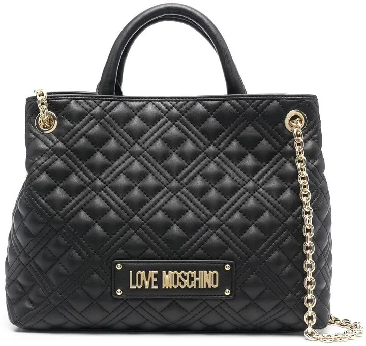 Logo-Lettering Quilted Bag