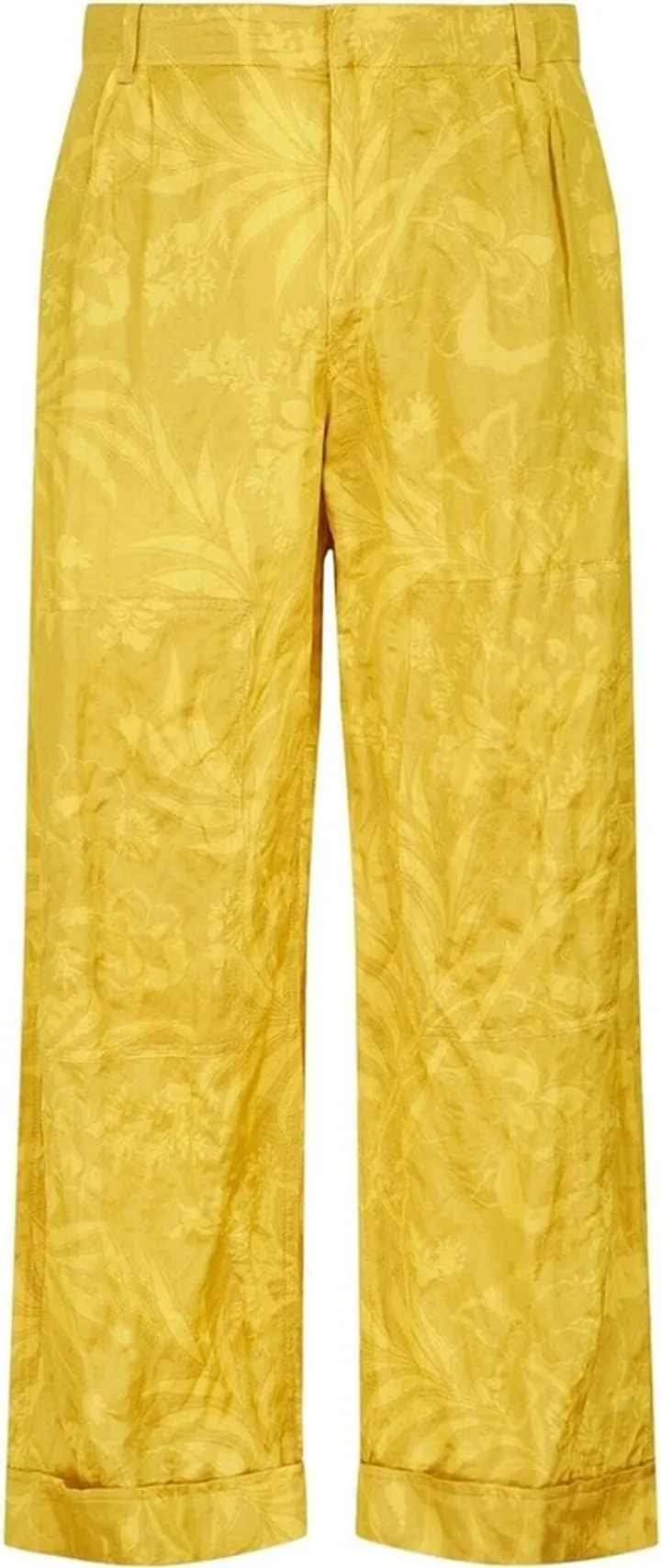 Patterned-Jacquard Wide-Leg Trousers