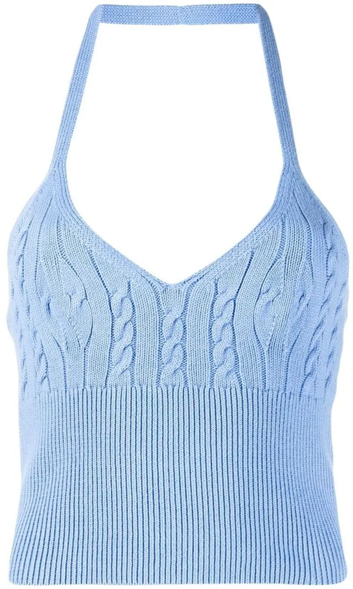 Cable-Knit Halterneck Top