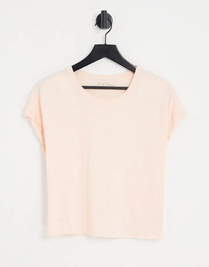 Free People you rock t-shirt in pale pink