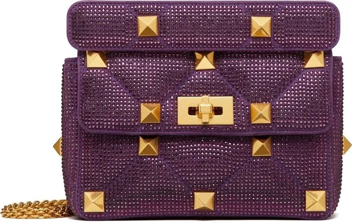 medium Roman Stud rhinestone-embellished shoulder bag