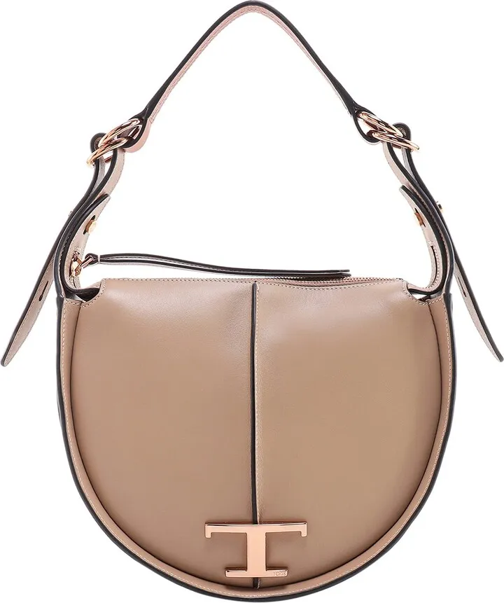 Leather handbag with T Timeless detail