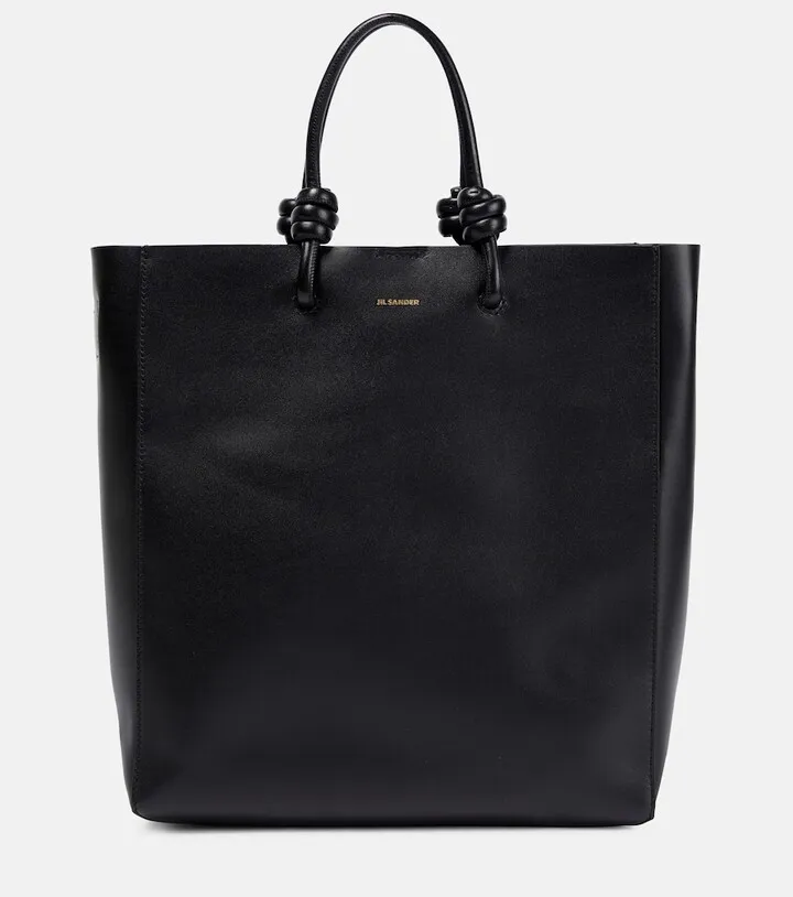 Medium leather tote bag
