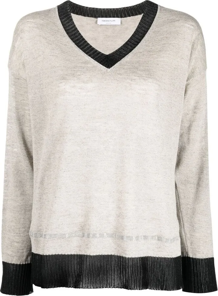 V-neck knit jumper