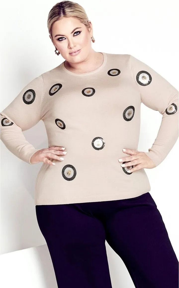 EVANS | Women's Plus Size Sequinela Sweater - blush - 14W