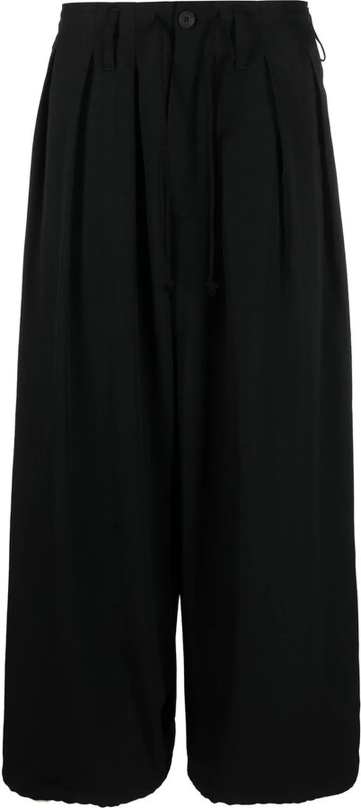 Pleated Cropped Wide Trousers