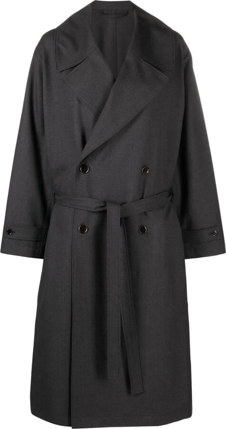 Double-Breasted Belted Wool Coat