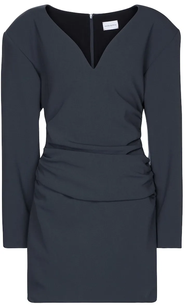 Ruched stretch-wool minidress