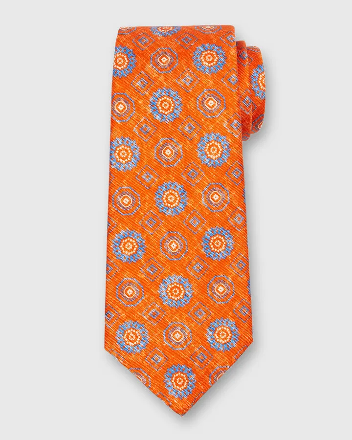 Men's Washed Medallion Silk Tie