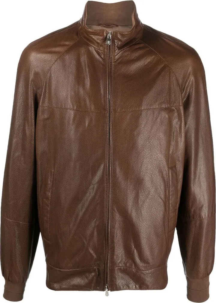 Zip-Up Leather Jacket