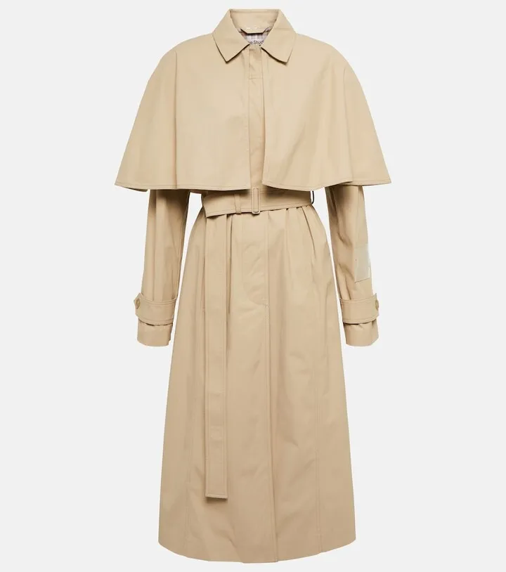 Cape belted raincoat