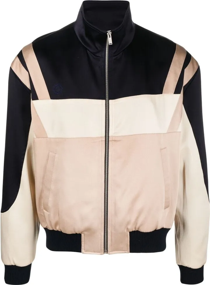 Panelled Zip-Up Bomber Jacket