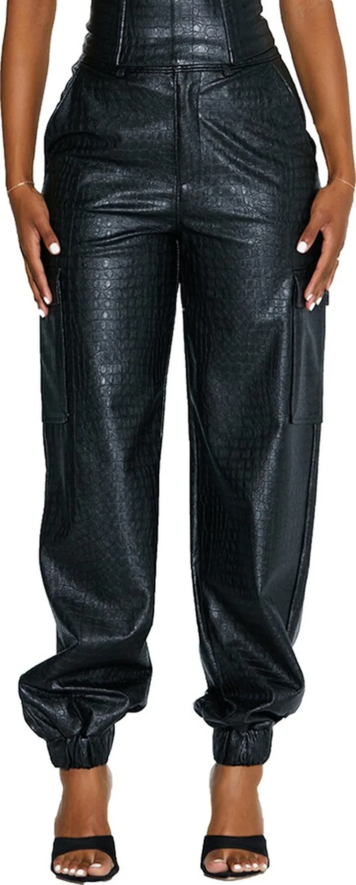 The Crocodile Faux Leather Joggers