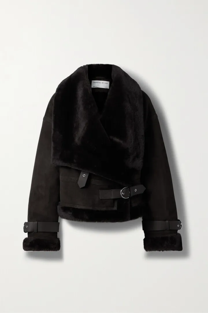 Shoreditch Ski Club - + Net Sustain Darling Leather-trimmed Shearling Jacket - Brown