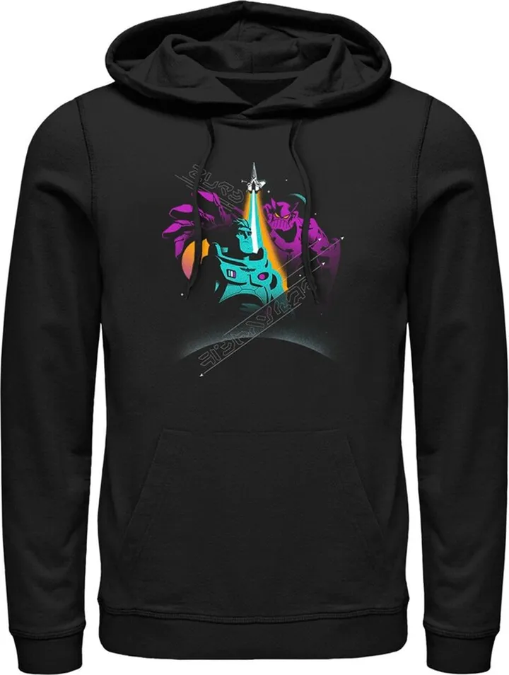 Men's Lightyear Buzz and Zurg Pull Over Hoodie - Black - 2X Large