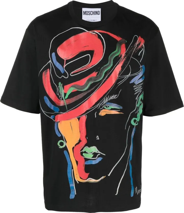 X Tony Viramontes Black Abstract Print T-Shirt