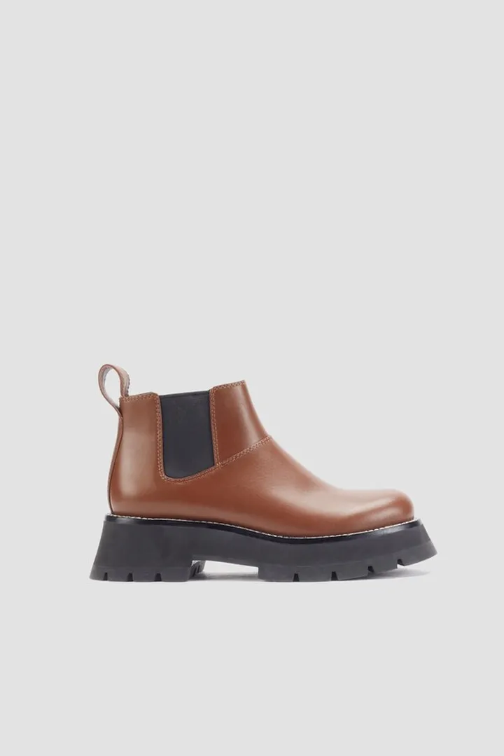 Kate Short Lug Sole Combat Boot in saddle