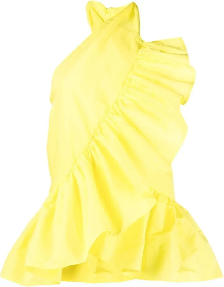 Ruffled-Detail Halterneck Blouse