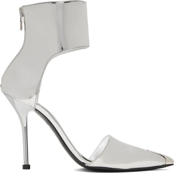 Alexander McQueen Silver Harness Punk Heels