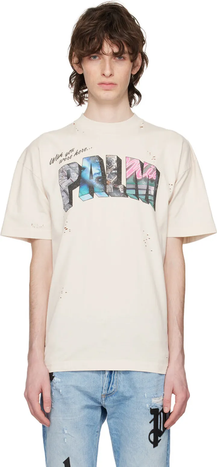 Palm Angels White Palm Sign T-Shirt