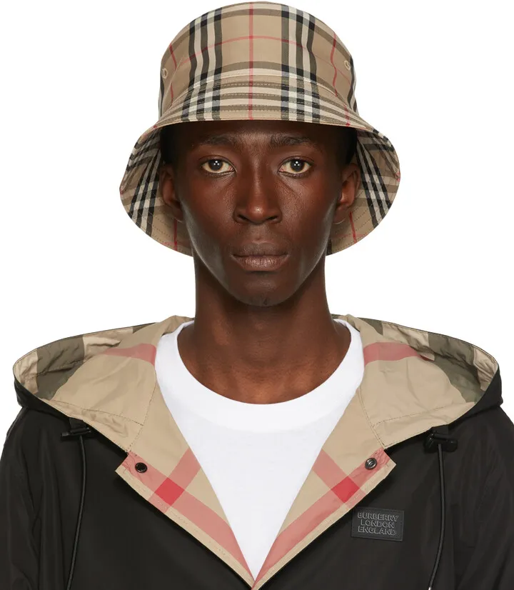 Burberry Beige Vintage Check Bucket Hat