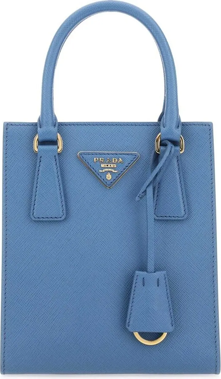 Prada Logo Plaque Tote Bag