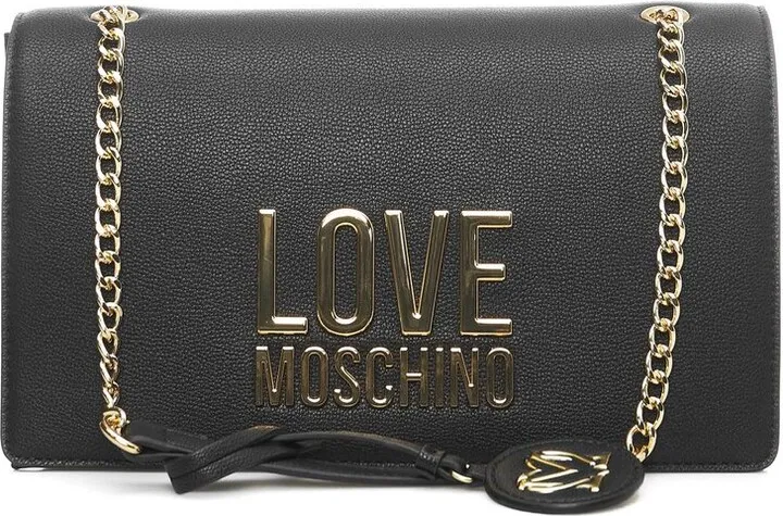 Love Moschino Logo-Lettering Chain-Linked Shoulder Bag