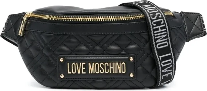 Logo-Plaque Quilted Belt Bag