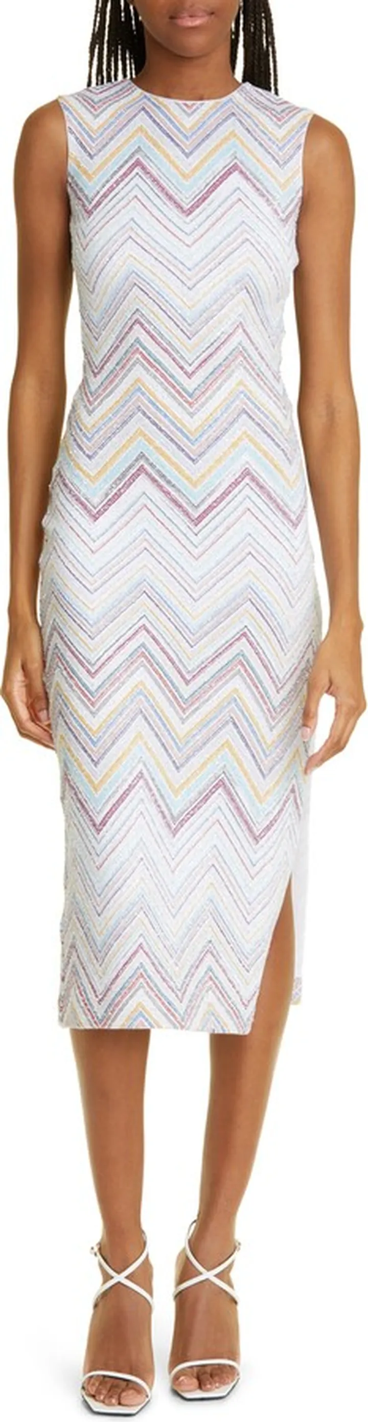 Sequin Zigzag Sweater Dress