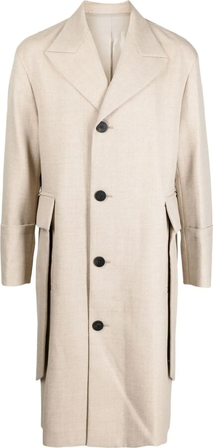 Single-Breasted Wool Coat