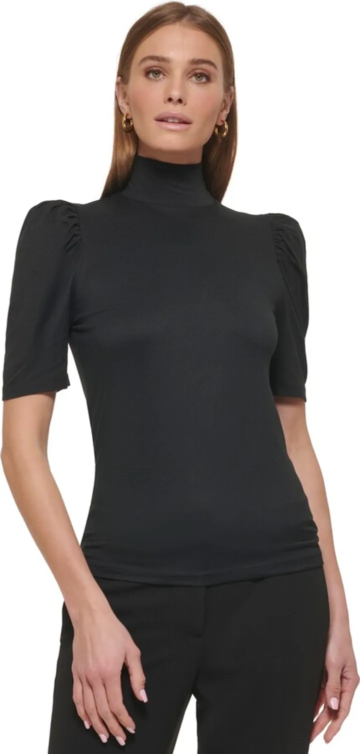 Dkny Women's Turtleneck Puff-Sleeve Top