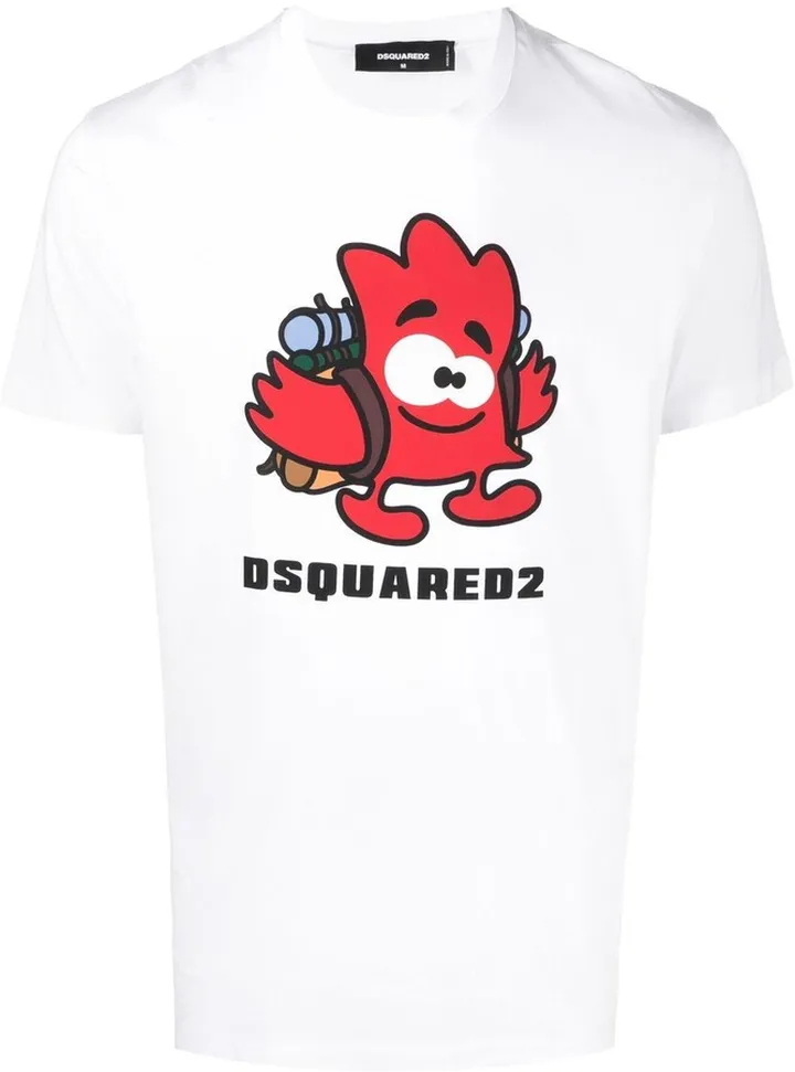 cartoon logo-print T-shirt
