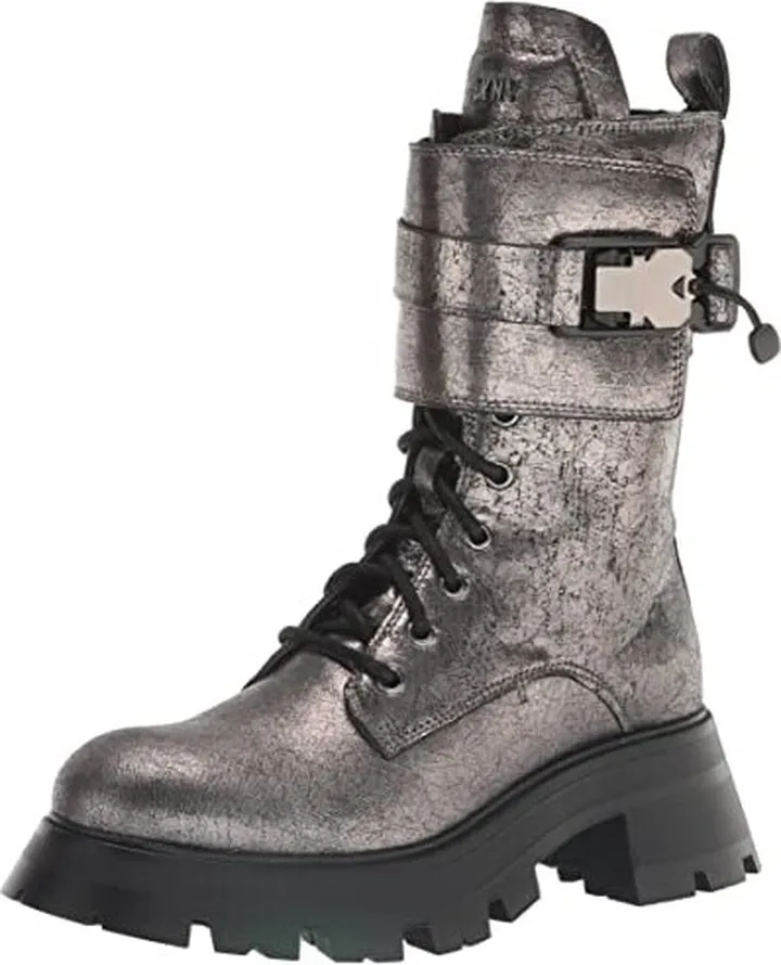DKNY Women's Lace-up Lug Sole Combat Boot