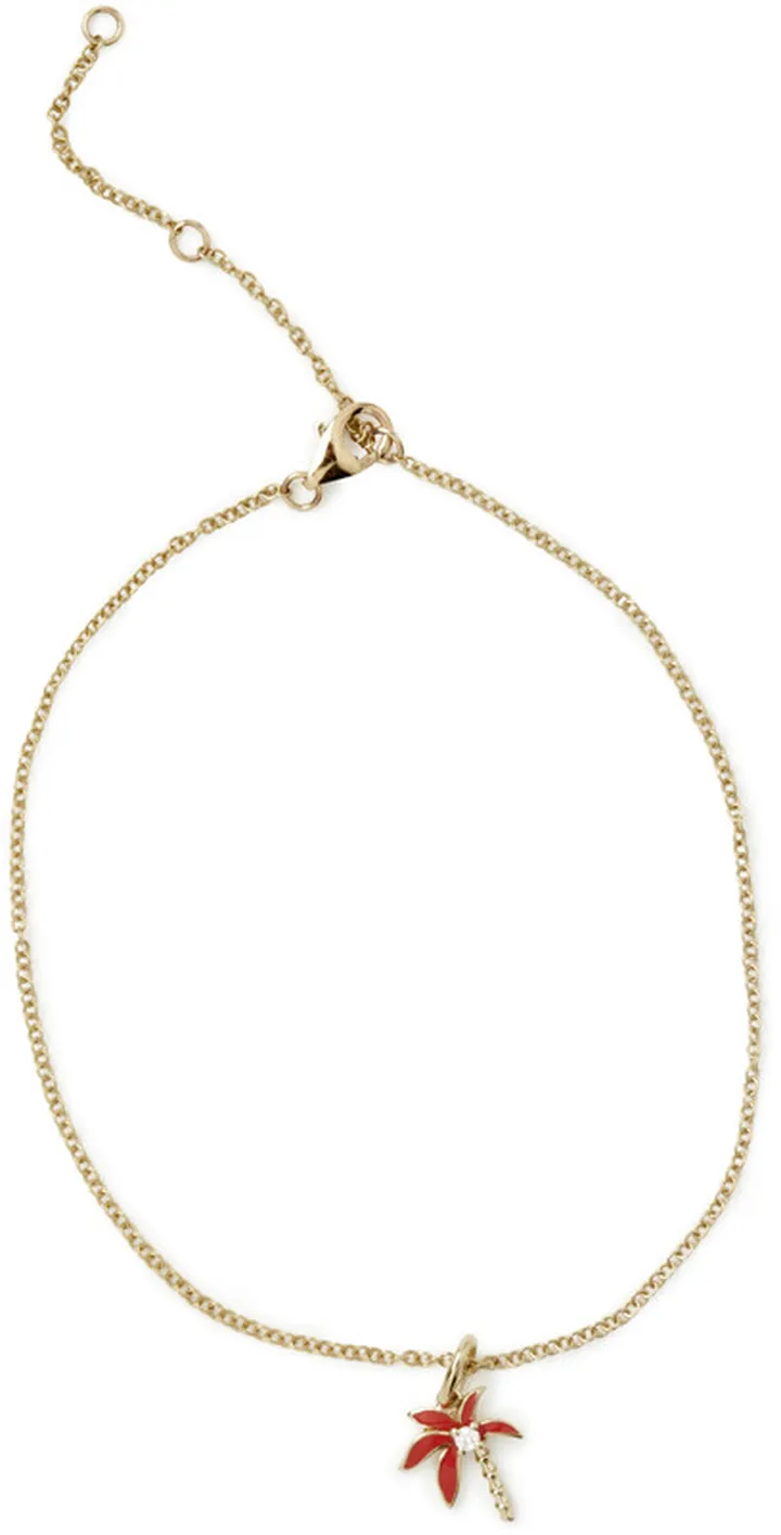 Palm Tree Charm Ankle Bracelet