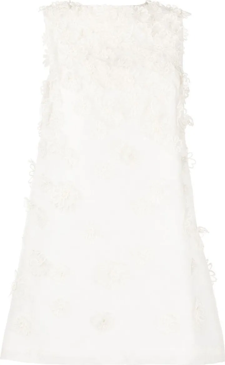 Lorie floral-appliqué mini dress