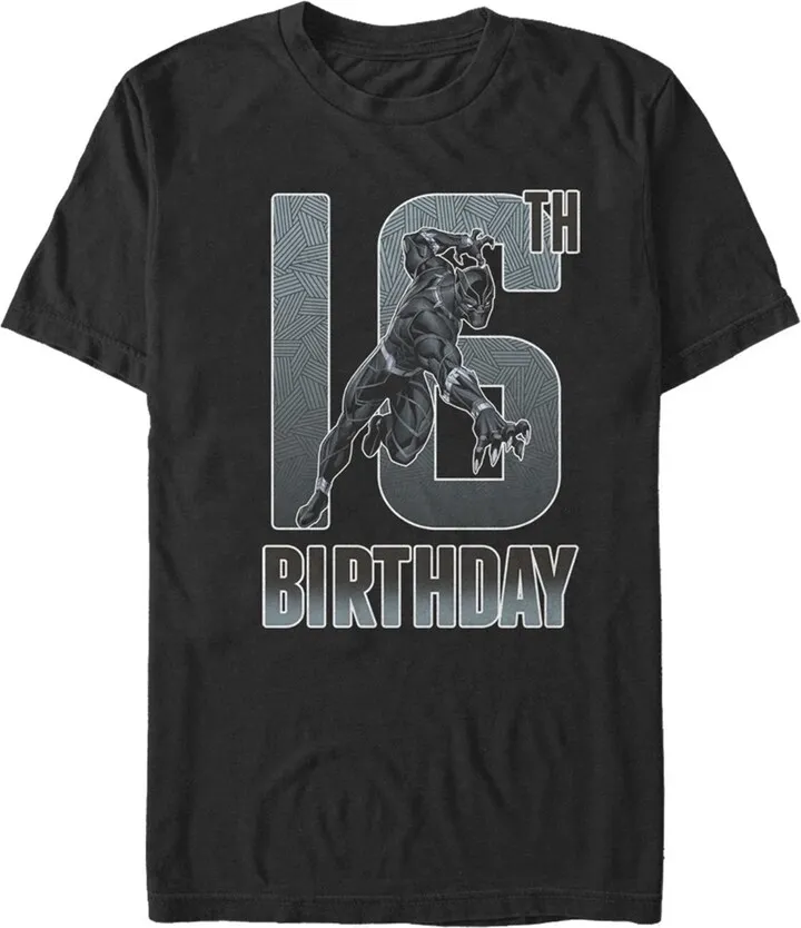 Men's Marvel Black Panther 16th Birthday T-Shirt - Black - Small
