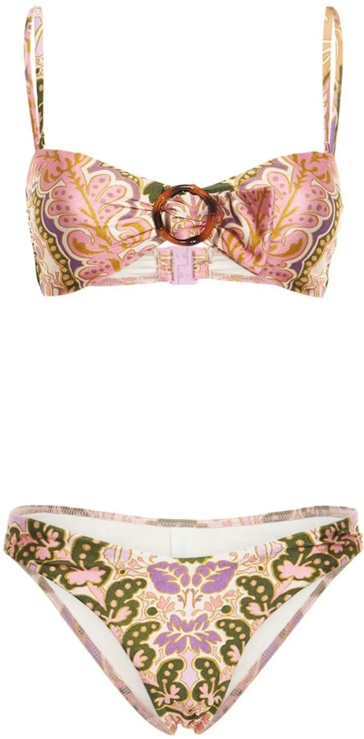Violet bamboo ring strapless bikini