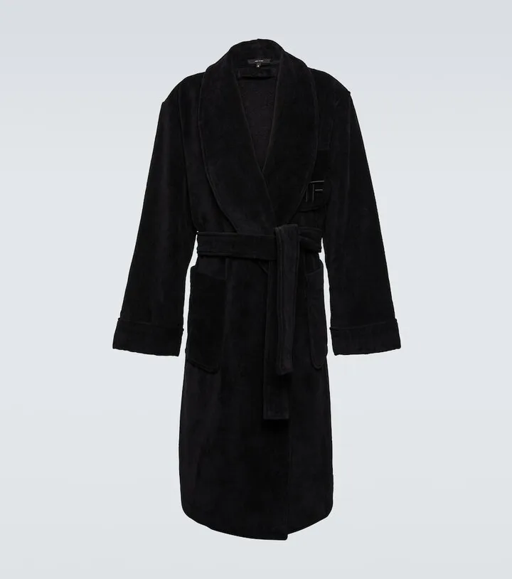 Cotton terry bathrobe