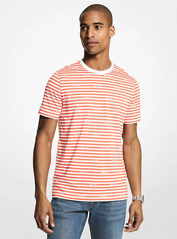 Logo Striped Cotton Jersey T-Shirt