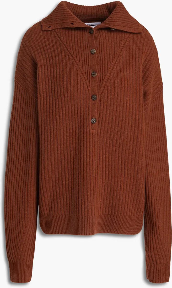 Ribbed wool and cashmere-blend sweater