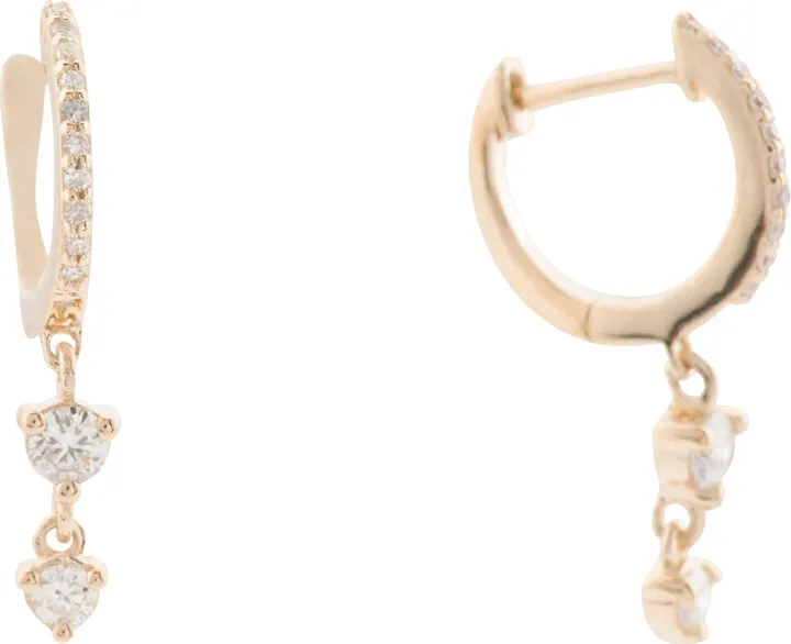 14kt Gold Diamond Fancy Huggie Earrings